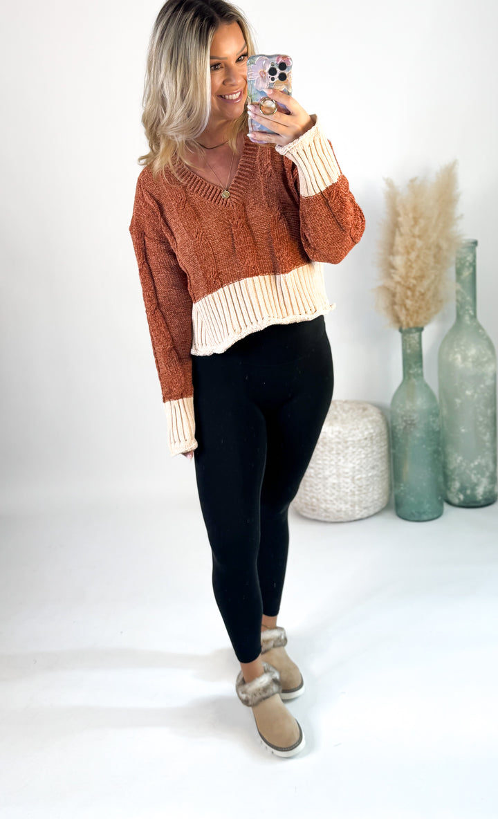 Winter Spice Cable Sweater