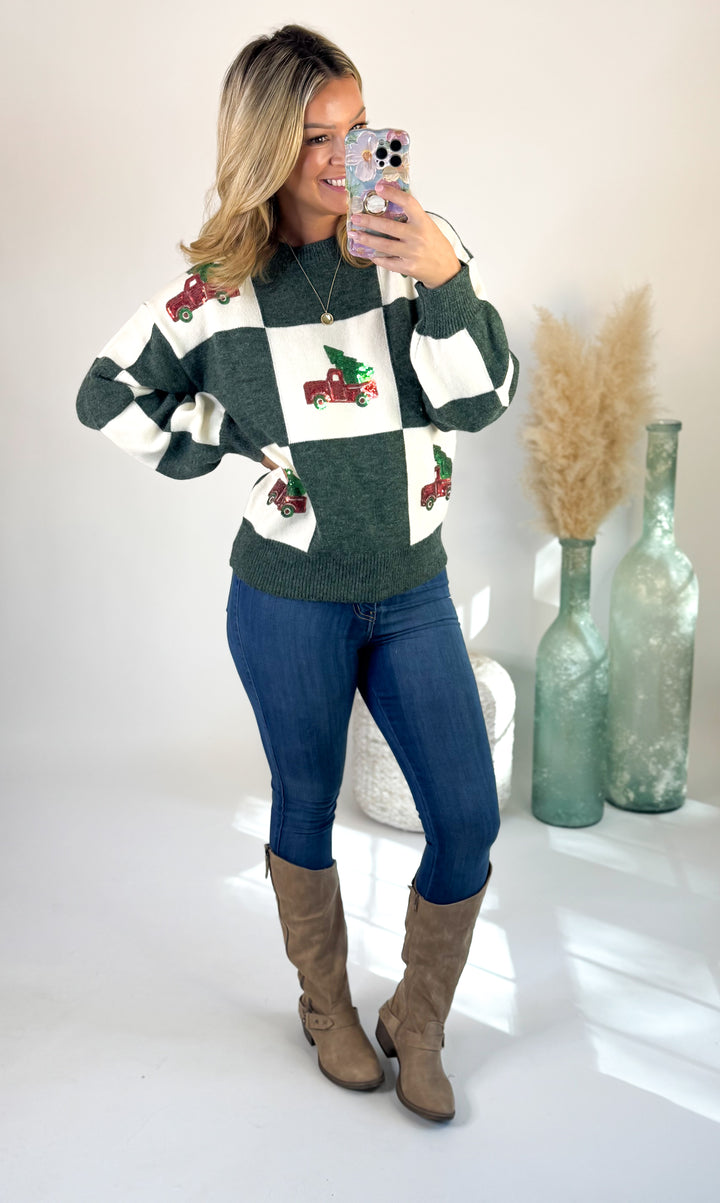 Merry Truck Sweater