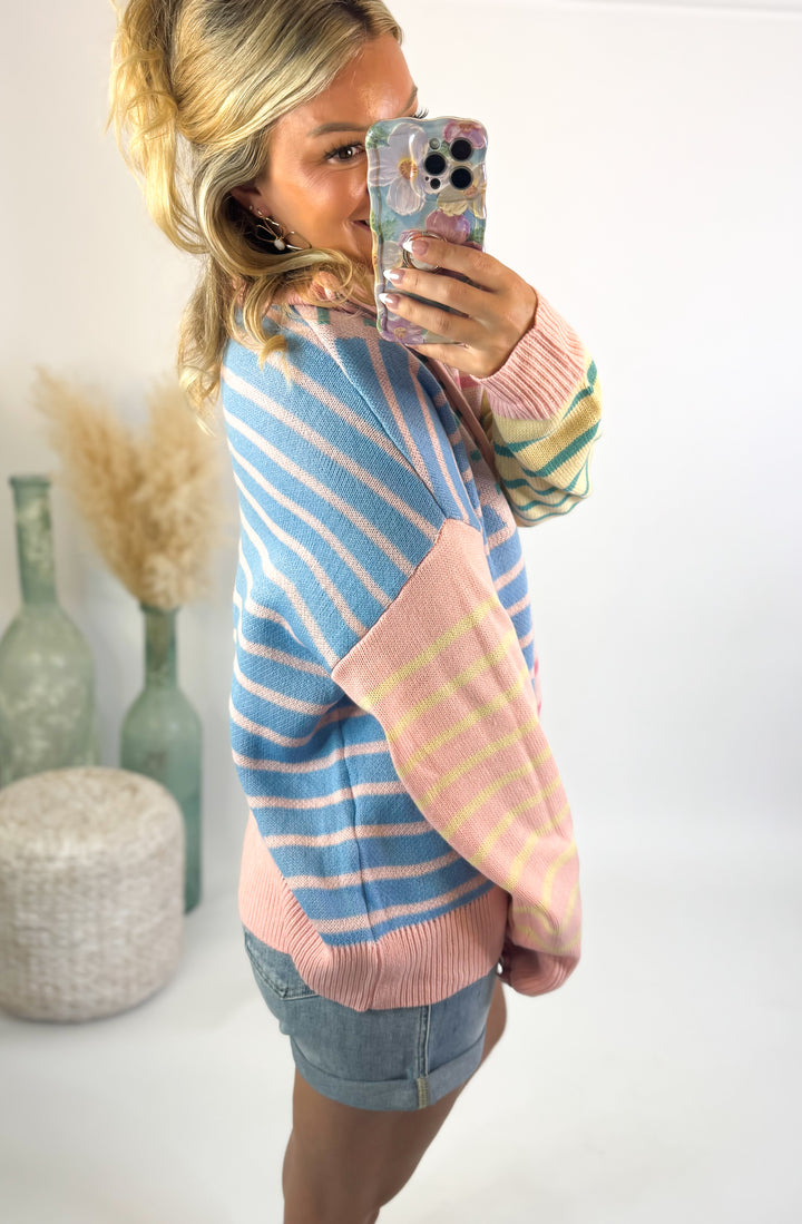 Sweet Escape Colorblock Quarter Zip