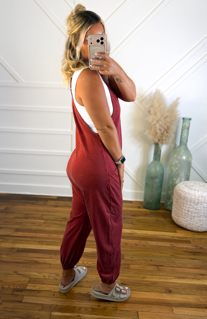 Scottie One Piece Romper Brick