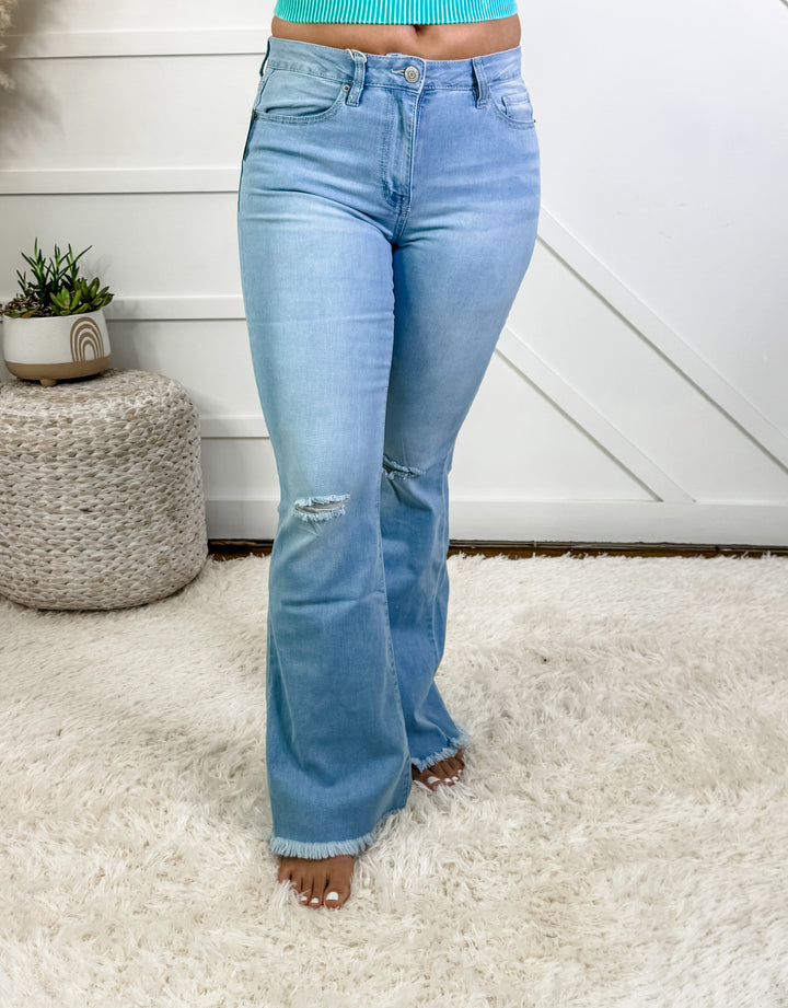 Hayden High Rise Flare Jeans by YMI