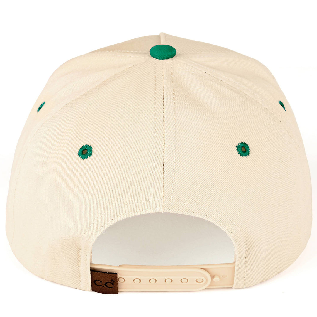 C.C MARGS Lettering Two Tone Trucker Baseball Snap Back Cap: Butter Yellow