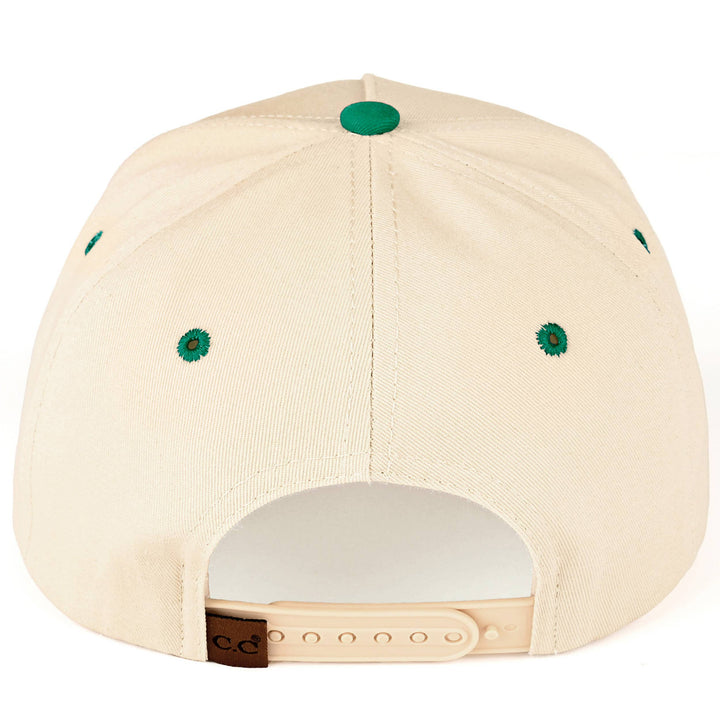 C.C MARGS Lettering Two Tone Trucker Baseball Snap Back Cap: Green