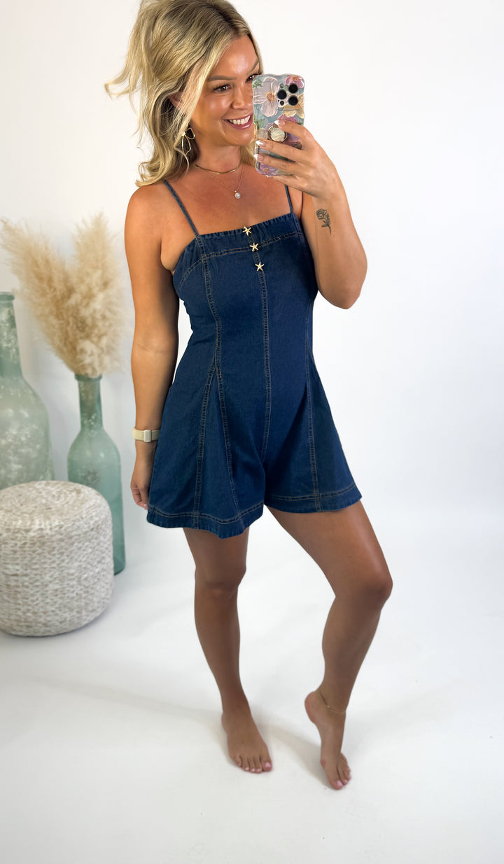 Starstruck Denim Romper
