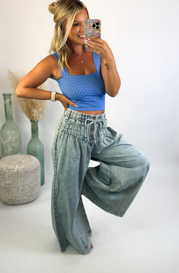 Vintage Breeze Wide Leg Denim Pants