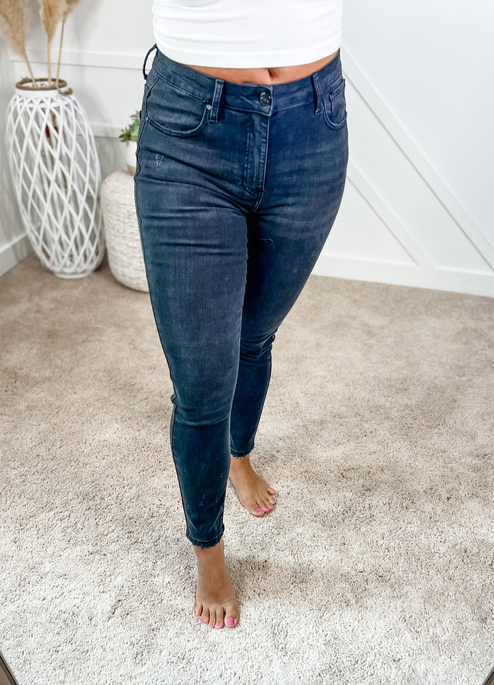 Josie High Rise Ankle Skinny Mineral Wash Jeans by Risen