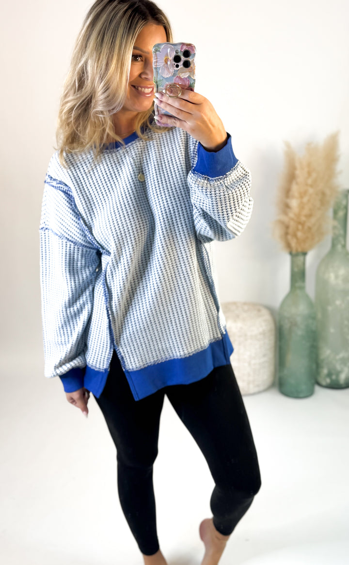 Coastal Comfort Waffle Knit Top