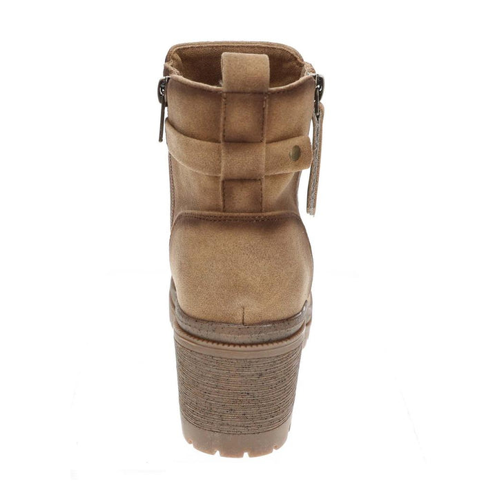 The Very G Womens Beige Maeve Lug Sole Zip Ankle Boots