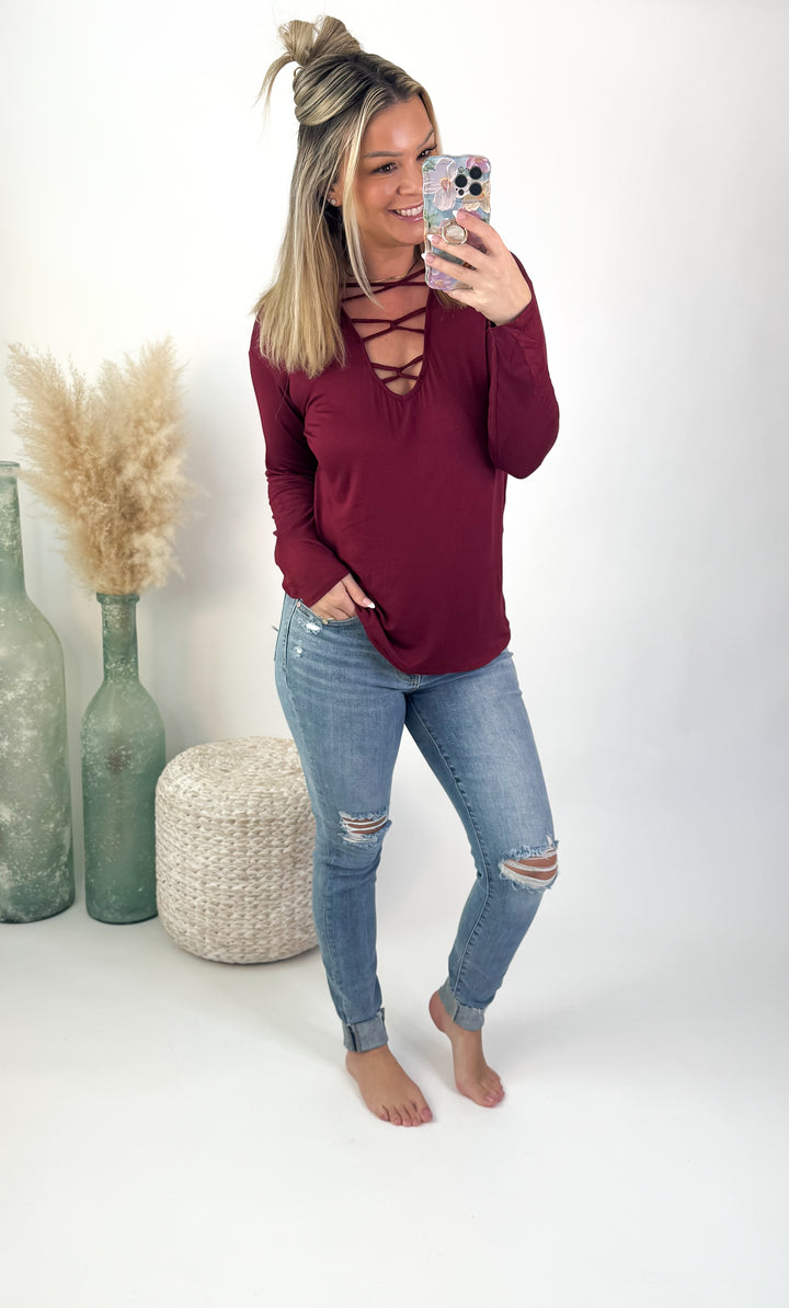 Deep in Love Lattice Top