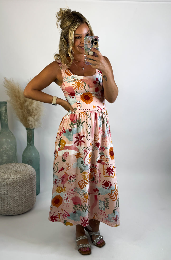 Sunset Sangria Midi Dress