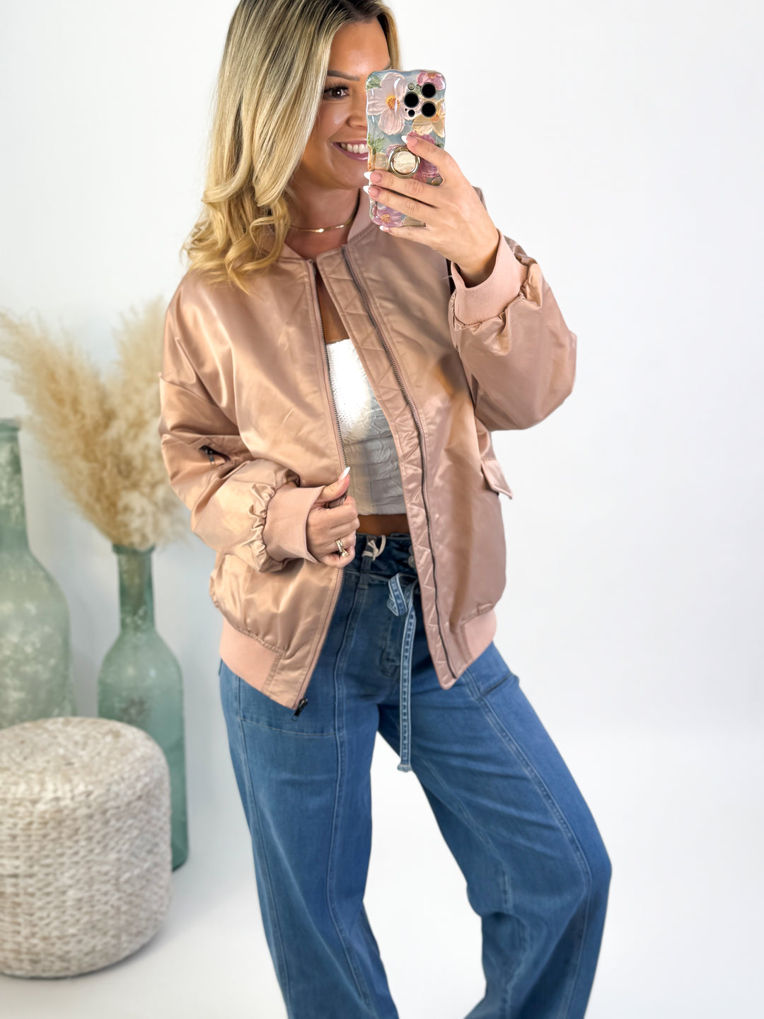 Blush Hour Bomber Jacket