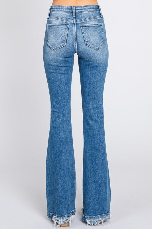 Allie Destroyed Mid Rise Flare PETRA153 Jeans