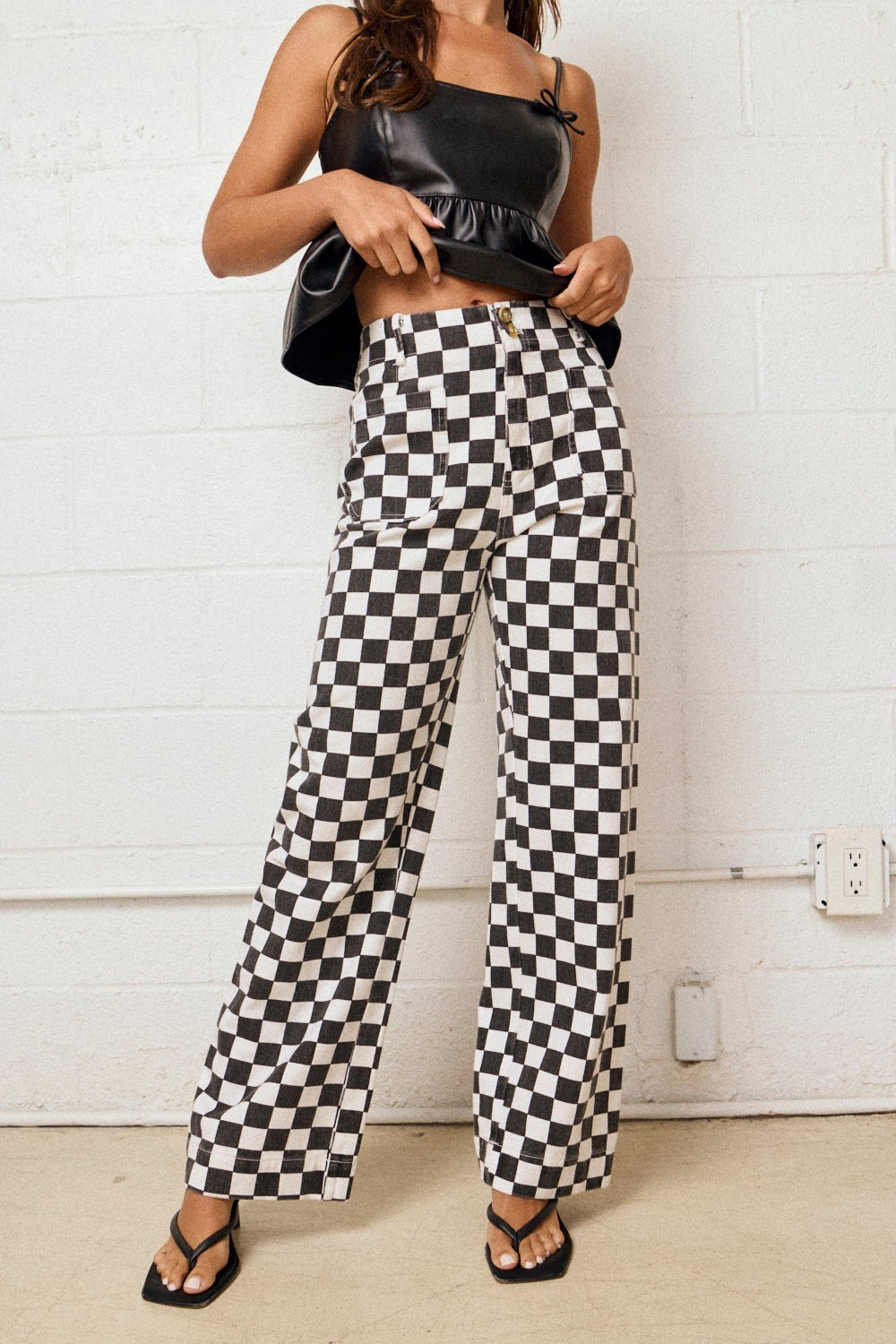 Checkmate Chic Wide Leg Pants