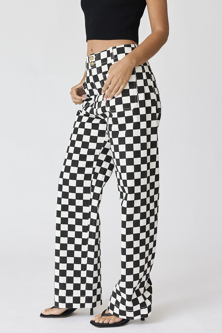 Checkmate Chic Wide Leg Pants