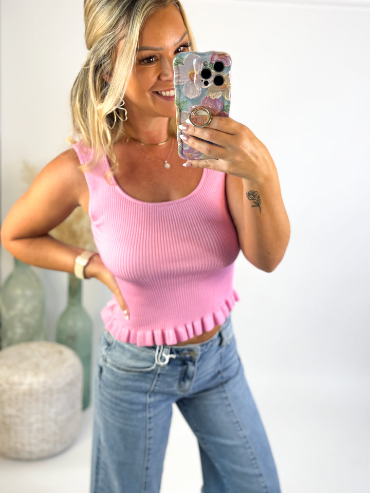 Pretty in Pink Ruffle Tank