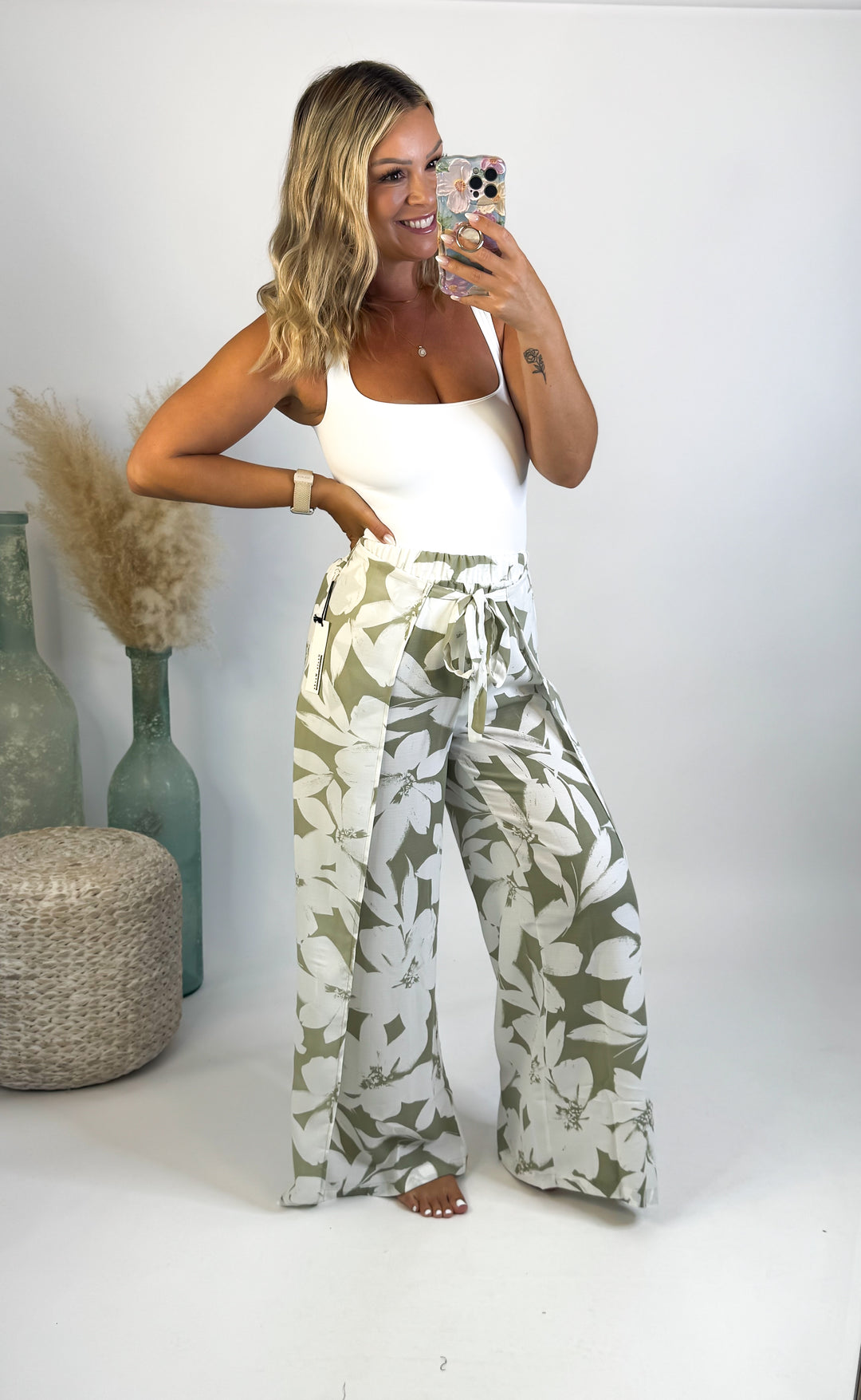 Sage Bloom Wrap Pants