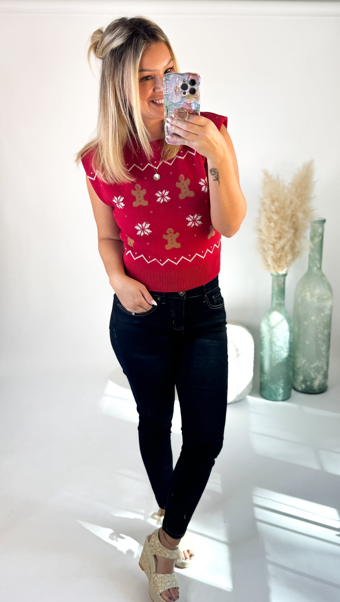 Gingerbread Cheer Sweater Top
