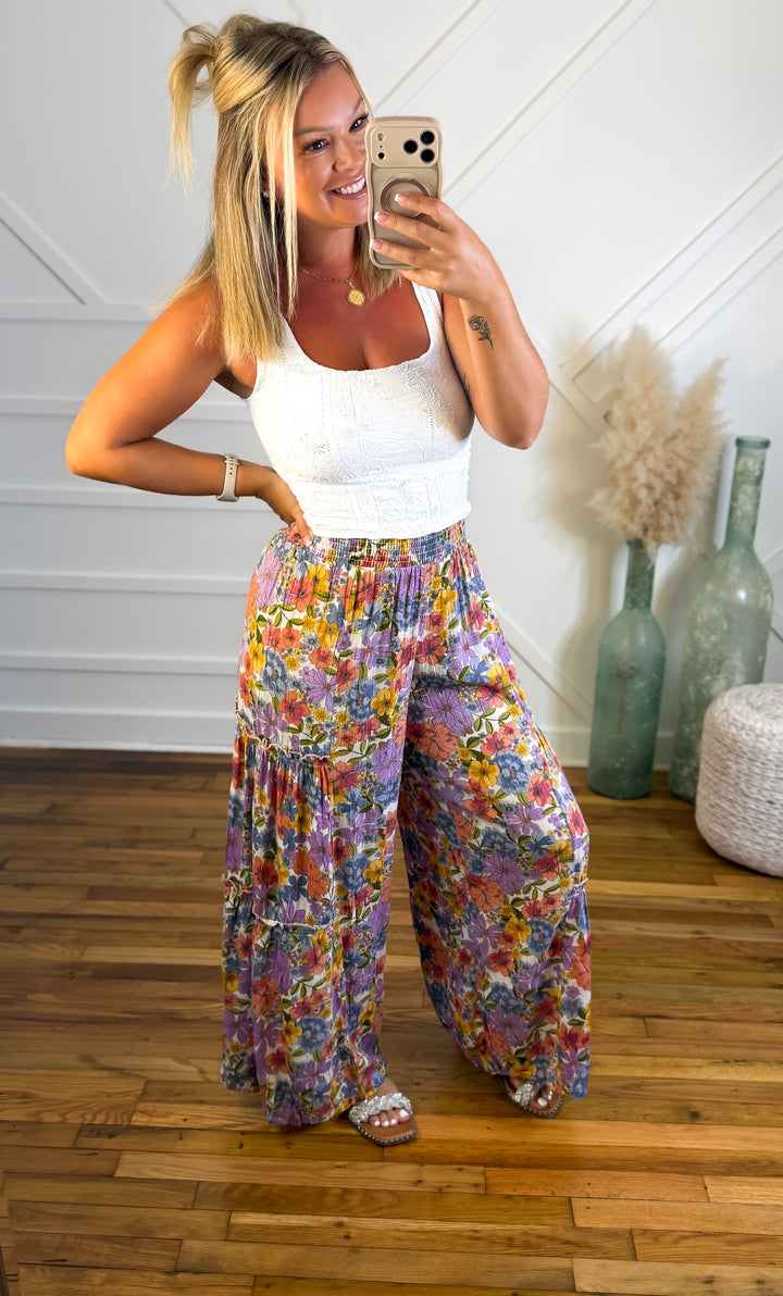 Flower Child Tiered Palazzo Pants
