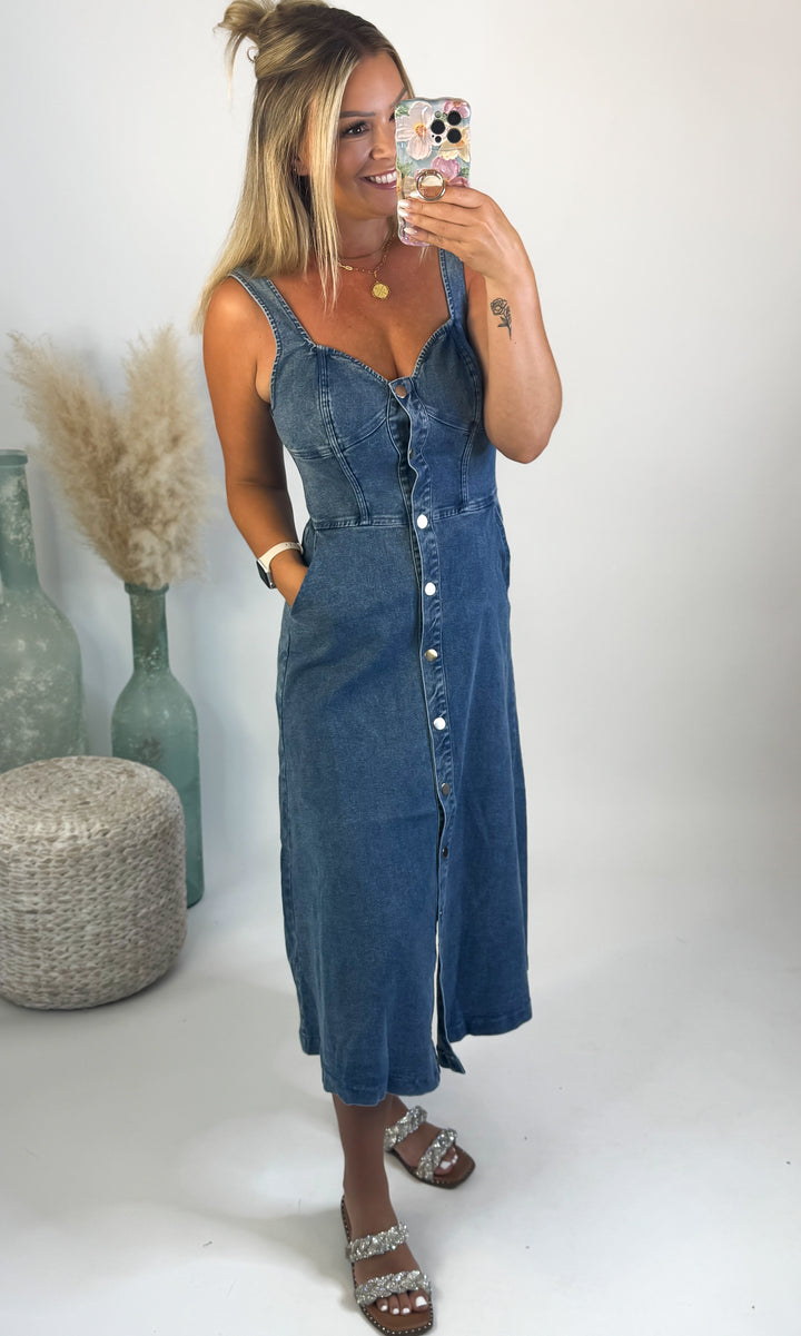 Nashville Nights Denim Midi Dress