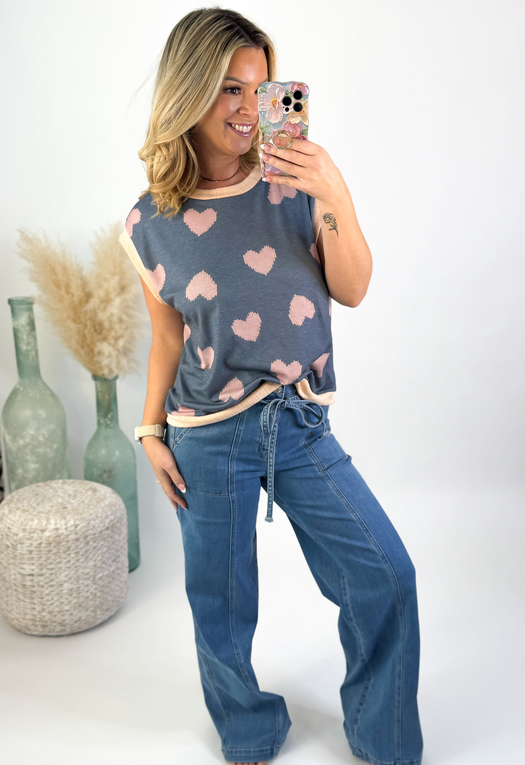 Sweetheart Dolman Short Sleeve French Terry Top