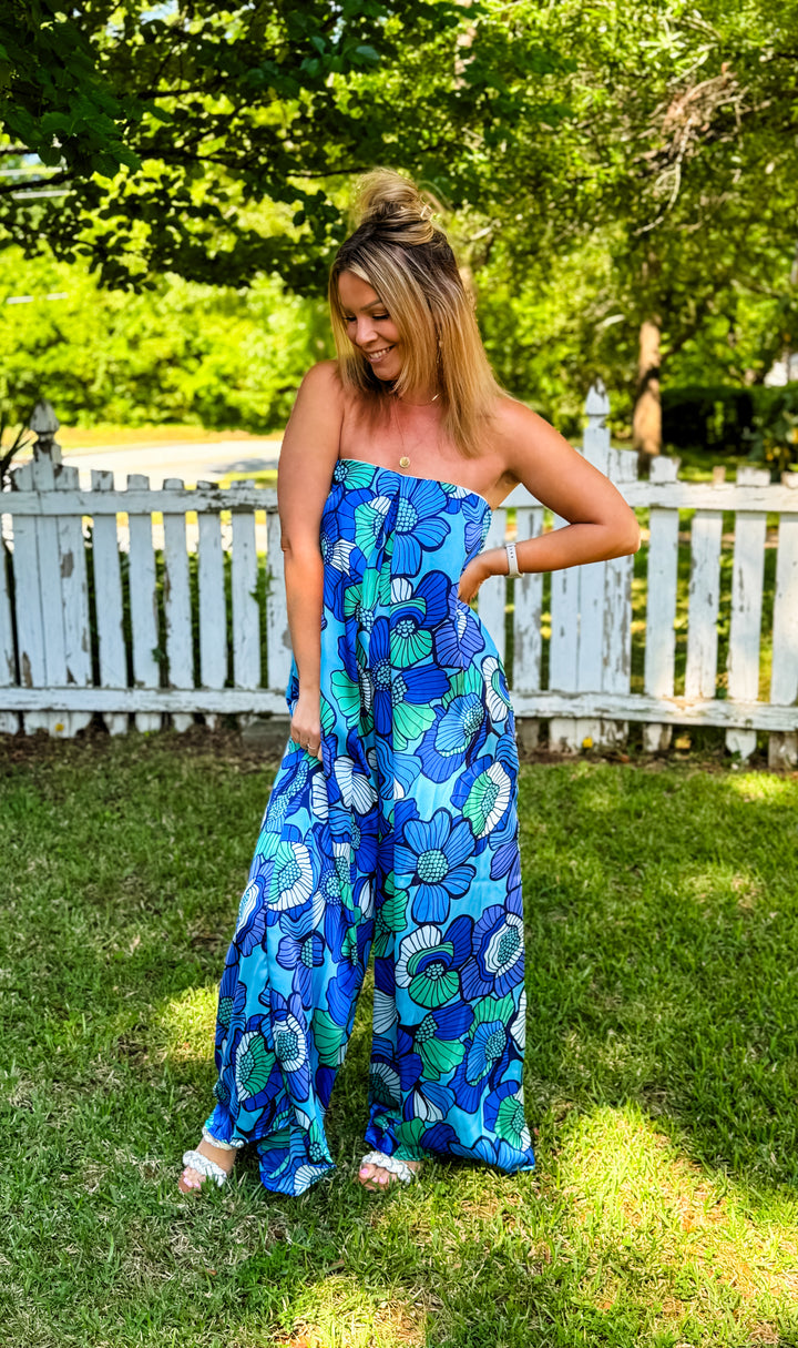 Set Yourself Apart Floral Strapless Jumpsuit