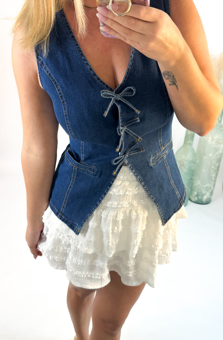 Sweet Stitch Denim Vest
