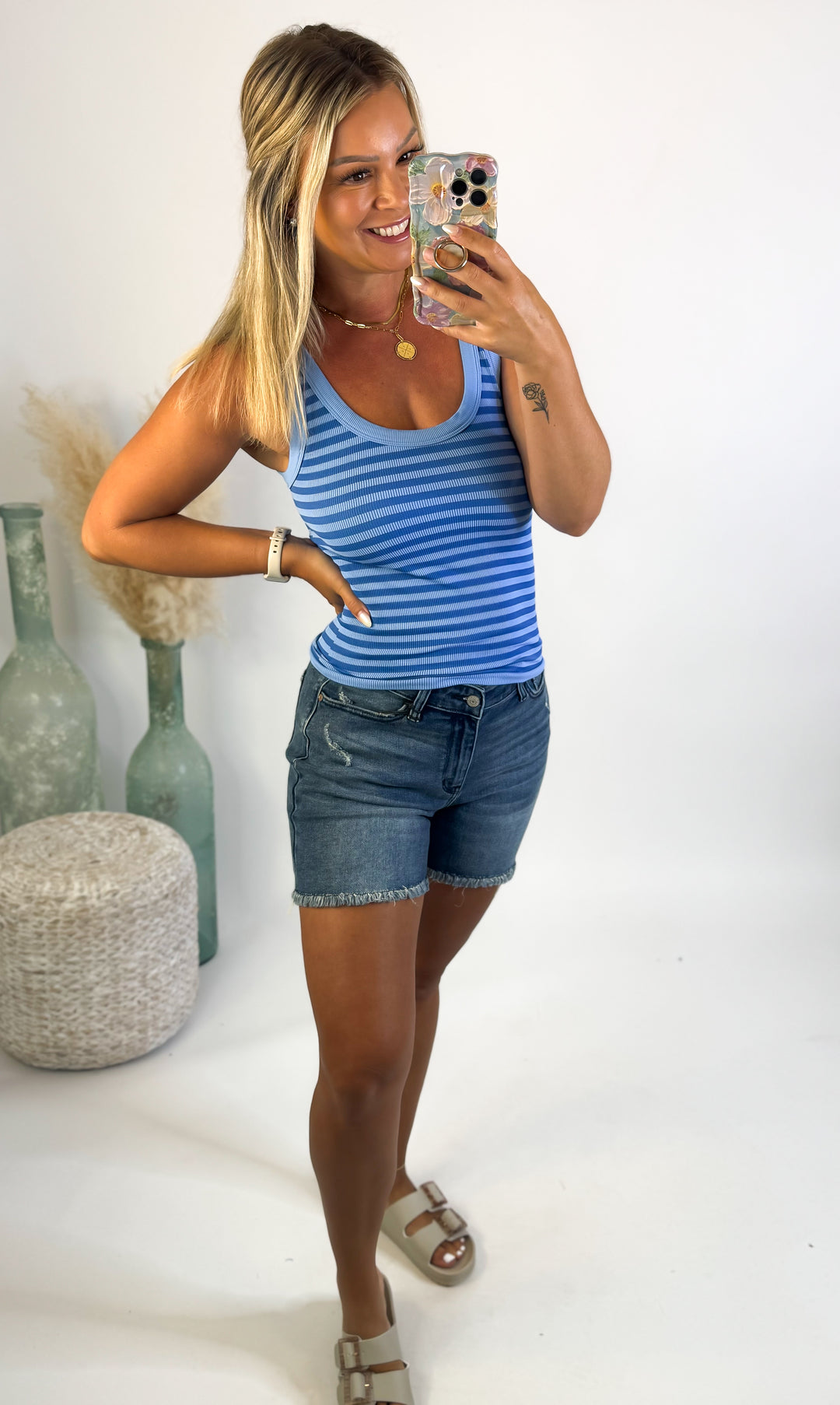Sunny Side Stripe Reversible Tanks