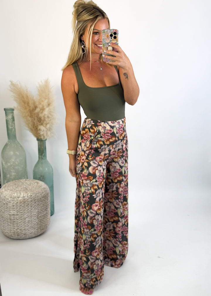 *Preorder* Botanical Wrap Overlap Slit Pants
