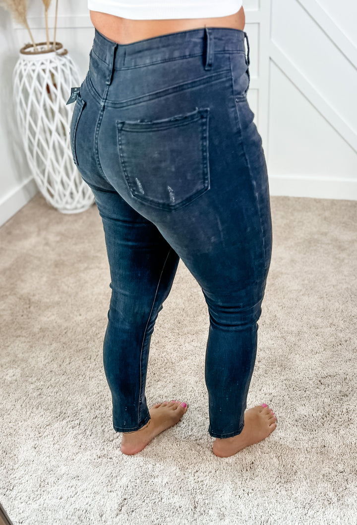 Josie High Rise Ankle Skinny Mineral Wash Jeans by Risen