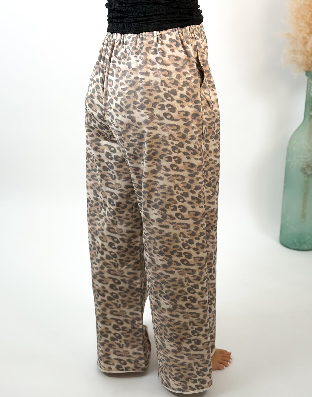 Wild Side Leopard Print Wide Pants