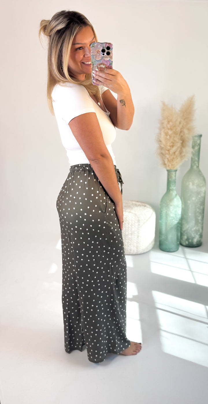 Sleepy Sprinkles Green Pajama Pants with Satin Bow