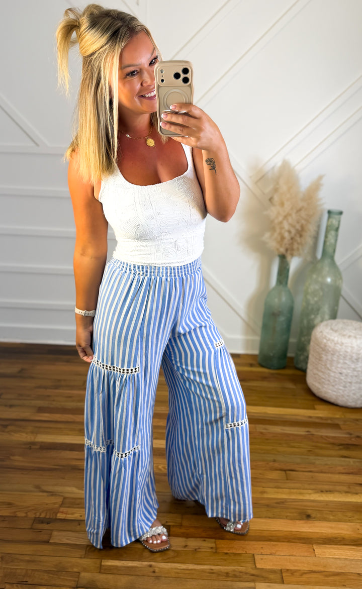 Bluebell Lane Striped Palazzo Pants
