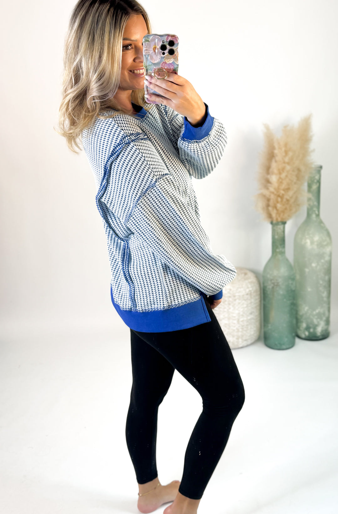 Coastal Comfort Waffle Knit Top