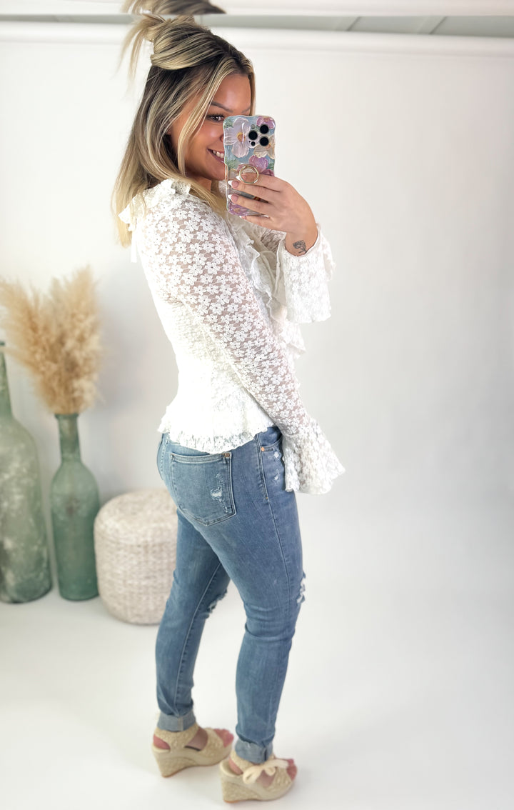Sweetheart Lace Tie Top