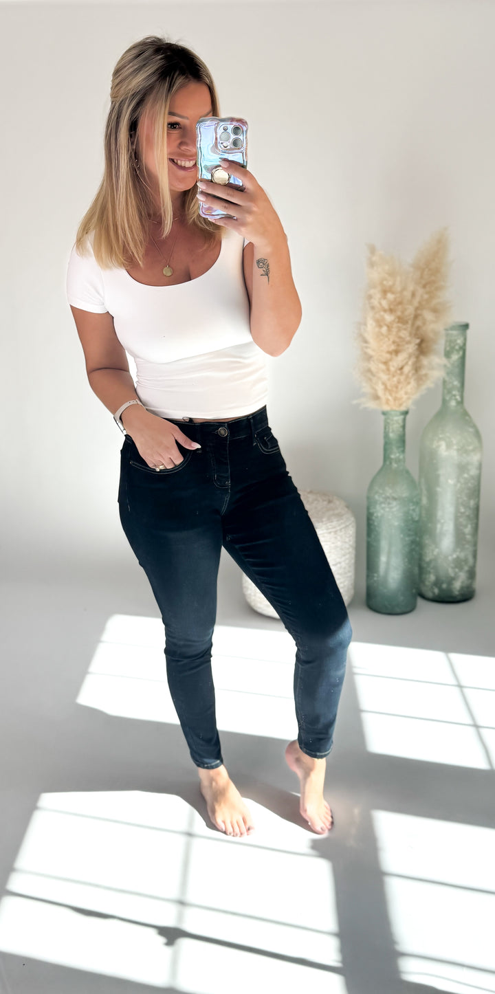 ⭐Door Buster⭐ Missy Basic Skinny Jean with Elastic Waistband Tummy Control