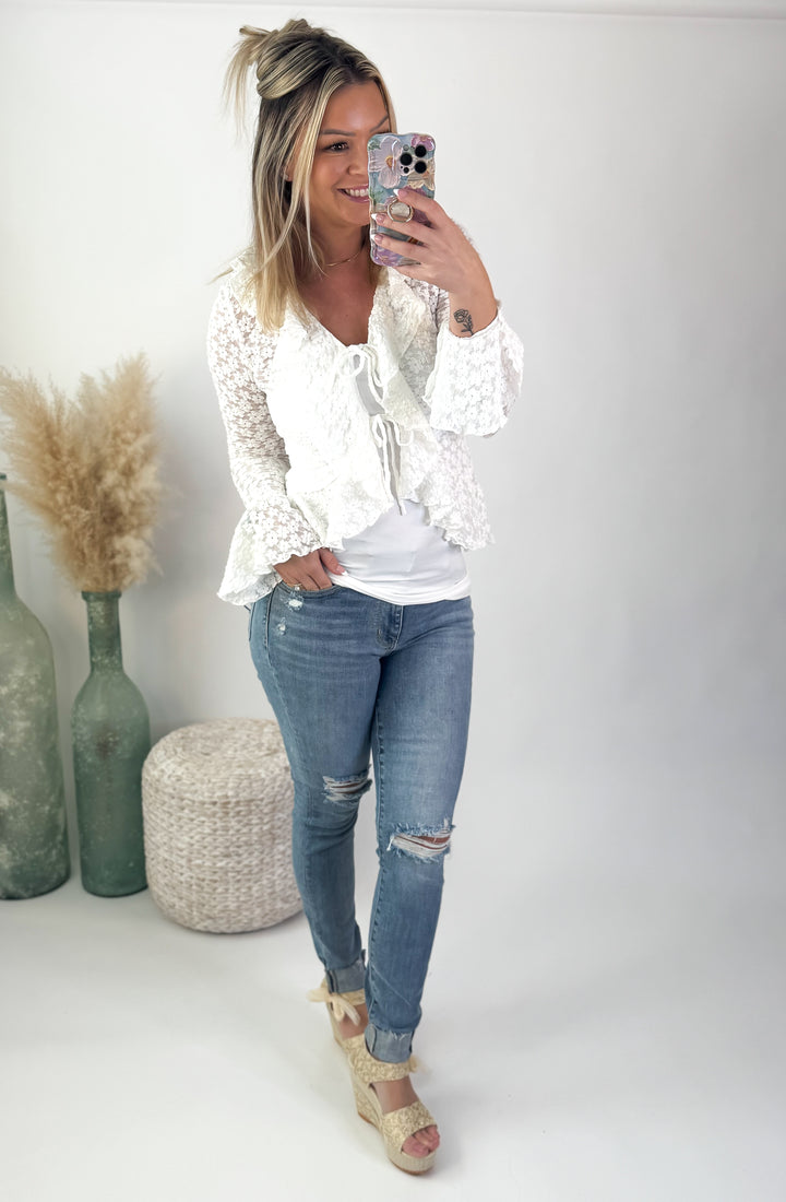 Sweetheart Lace Tie Top