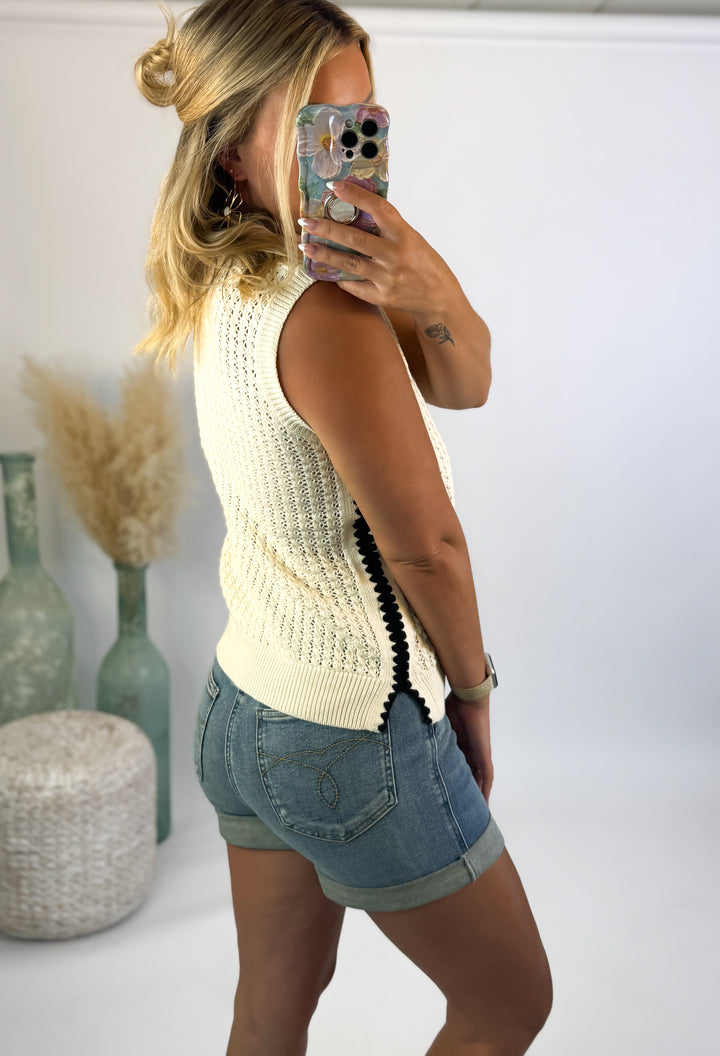 Scalloped Sweetness Knit Tank