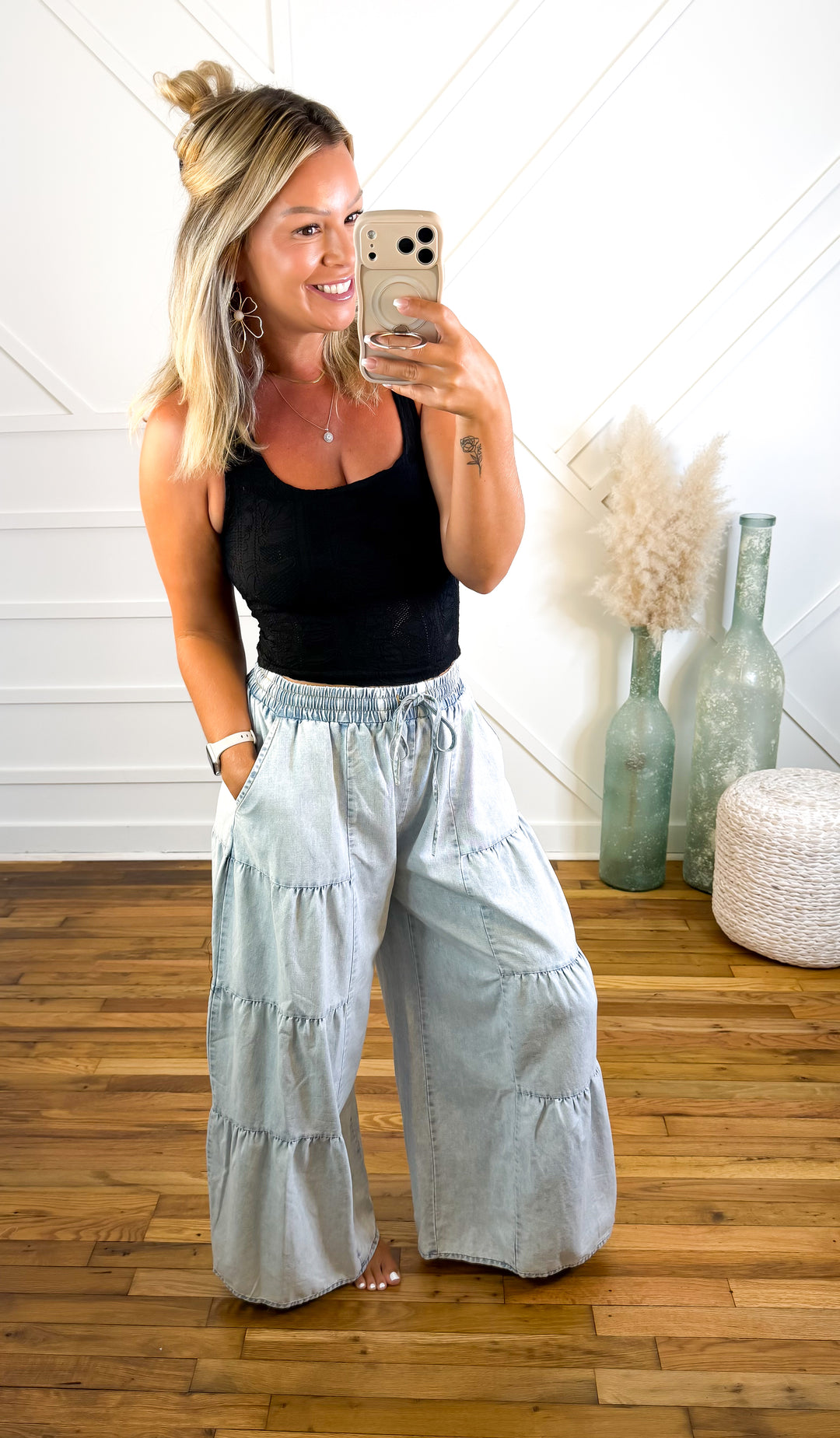 Cloud Nine Chambray Palazzo Pants