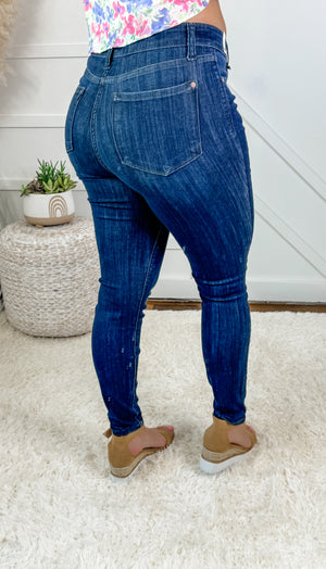 Judy Blue High Waist Hand Sanded Resin Skinny Jeans