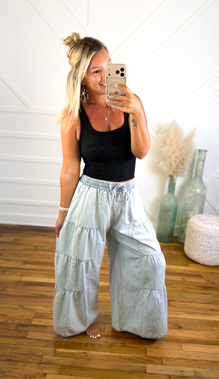 Cloud Nine Chambray Palazzo Pants