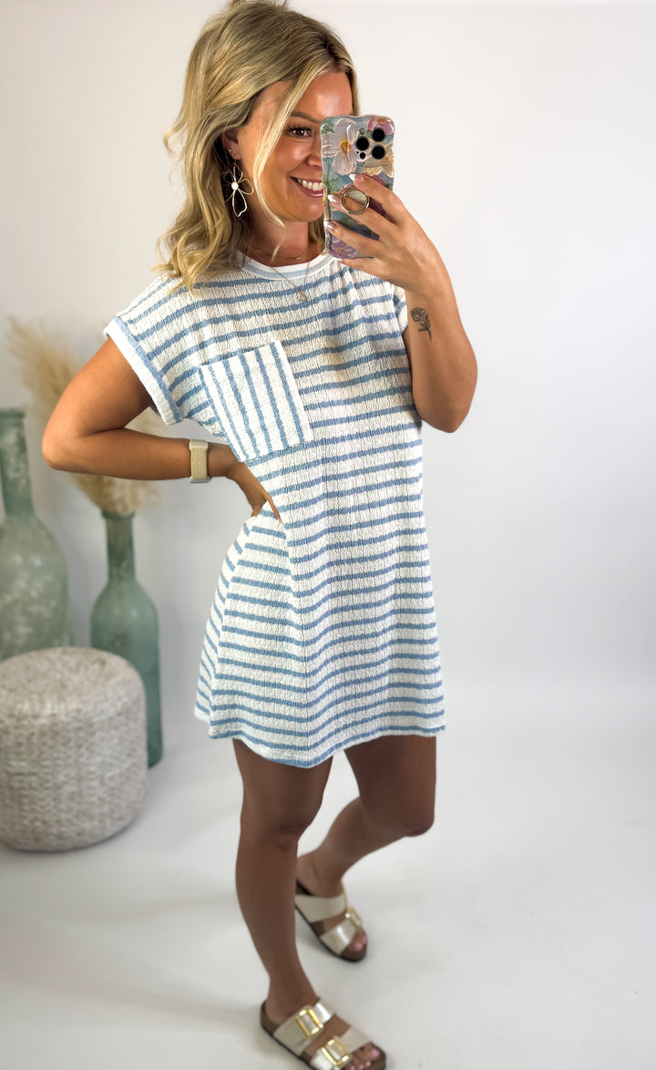 Coastal Catch Striped Tee Dress