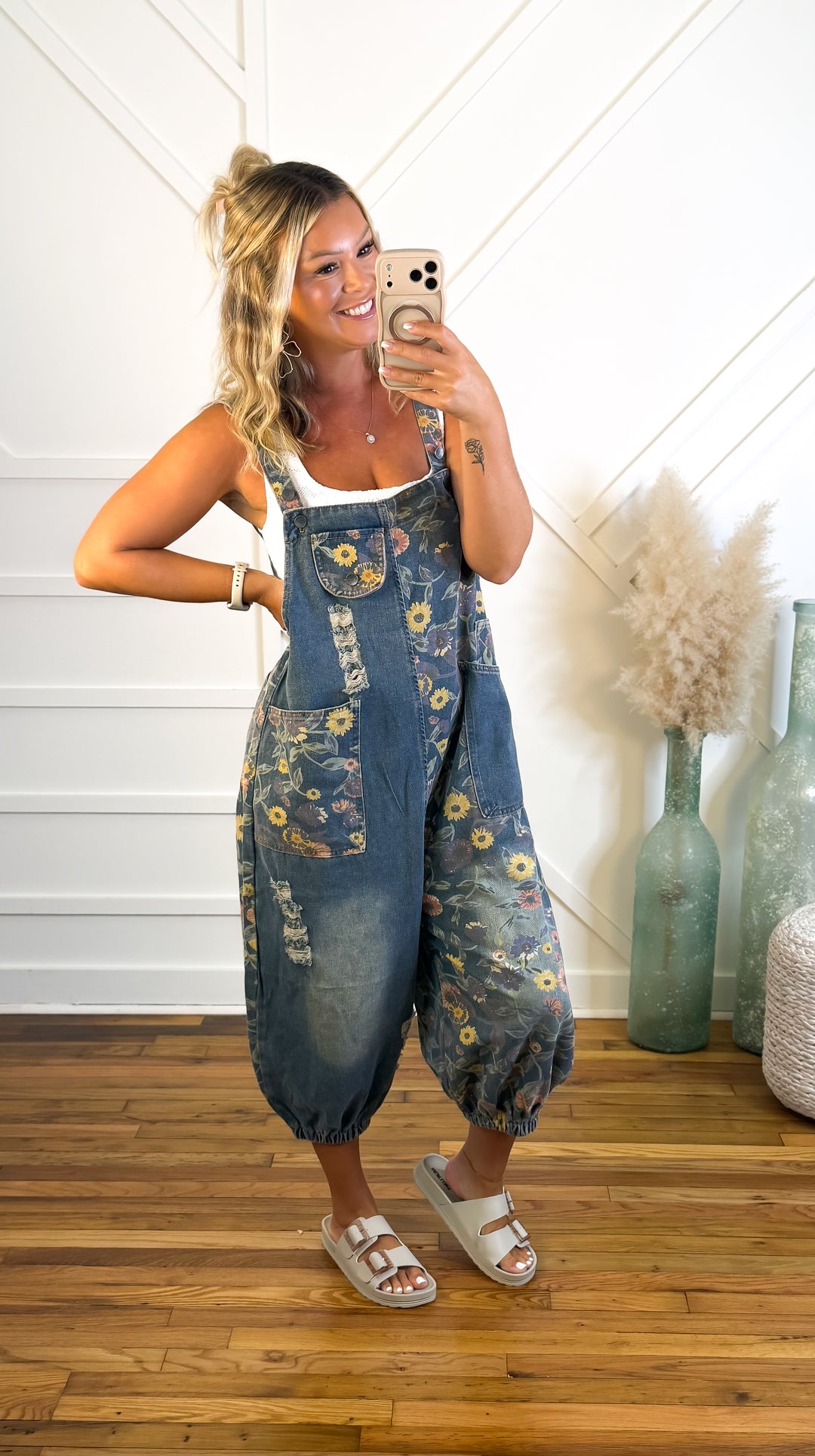Flower Child Denim Overalls