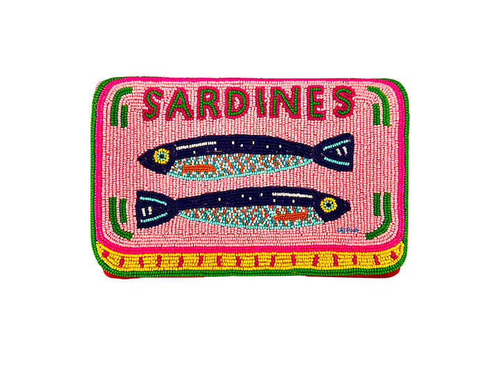 Beaded Sardines Clutch Crossbody Bag Lily Posh 
