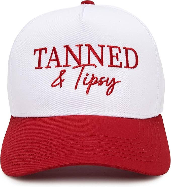 2 Tone Cap: Tanned & Tipsy - Red/White
