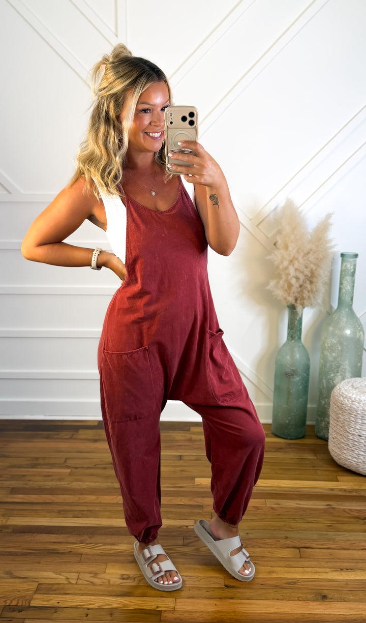 Scottie One Piece Romper Brick