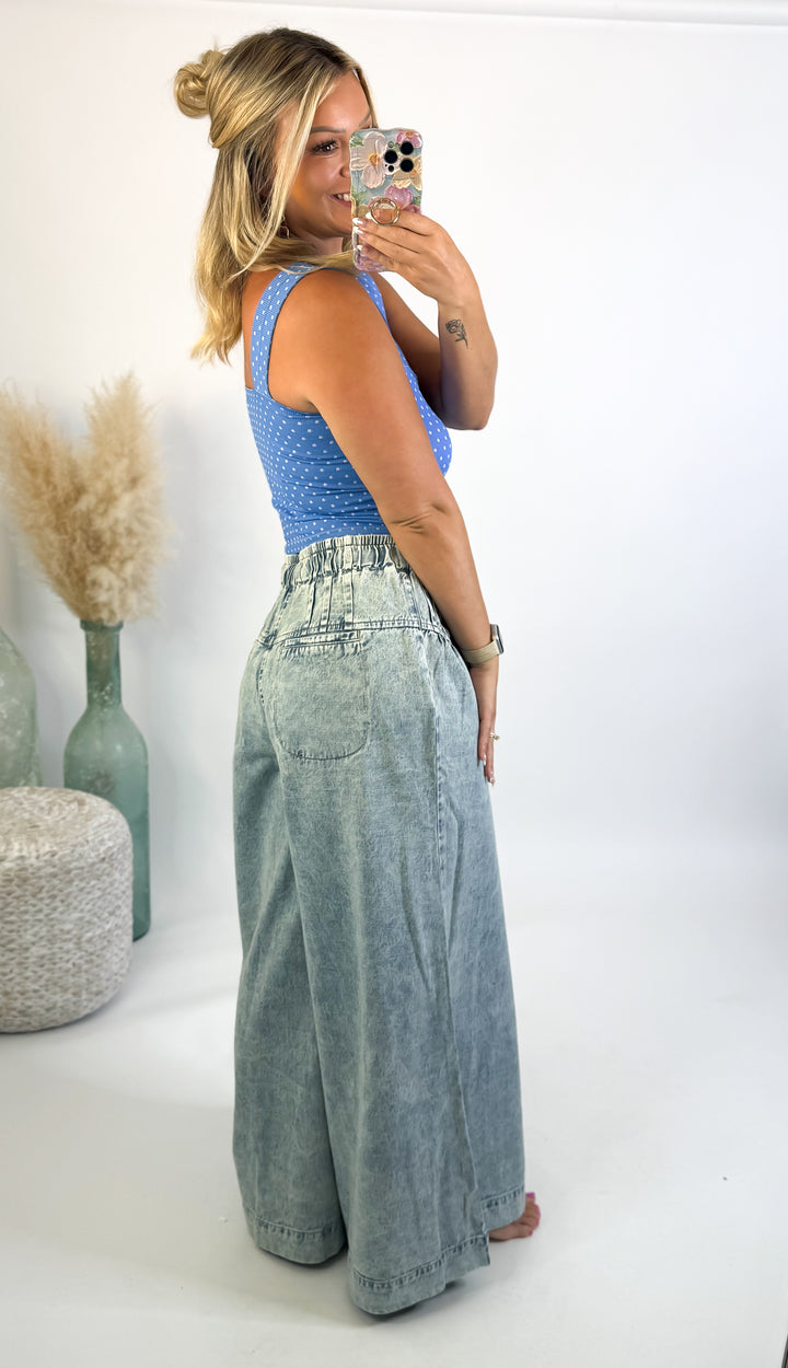 Vintage Breeze Wide Leg Denim Pants