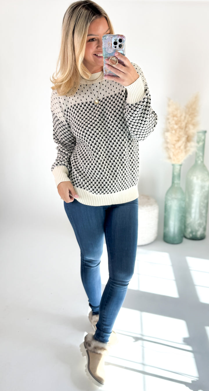 Cozy Classic Houndstooth Sweater