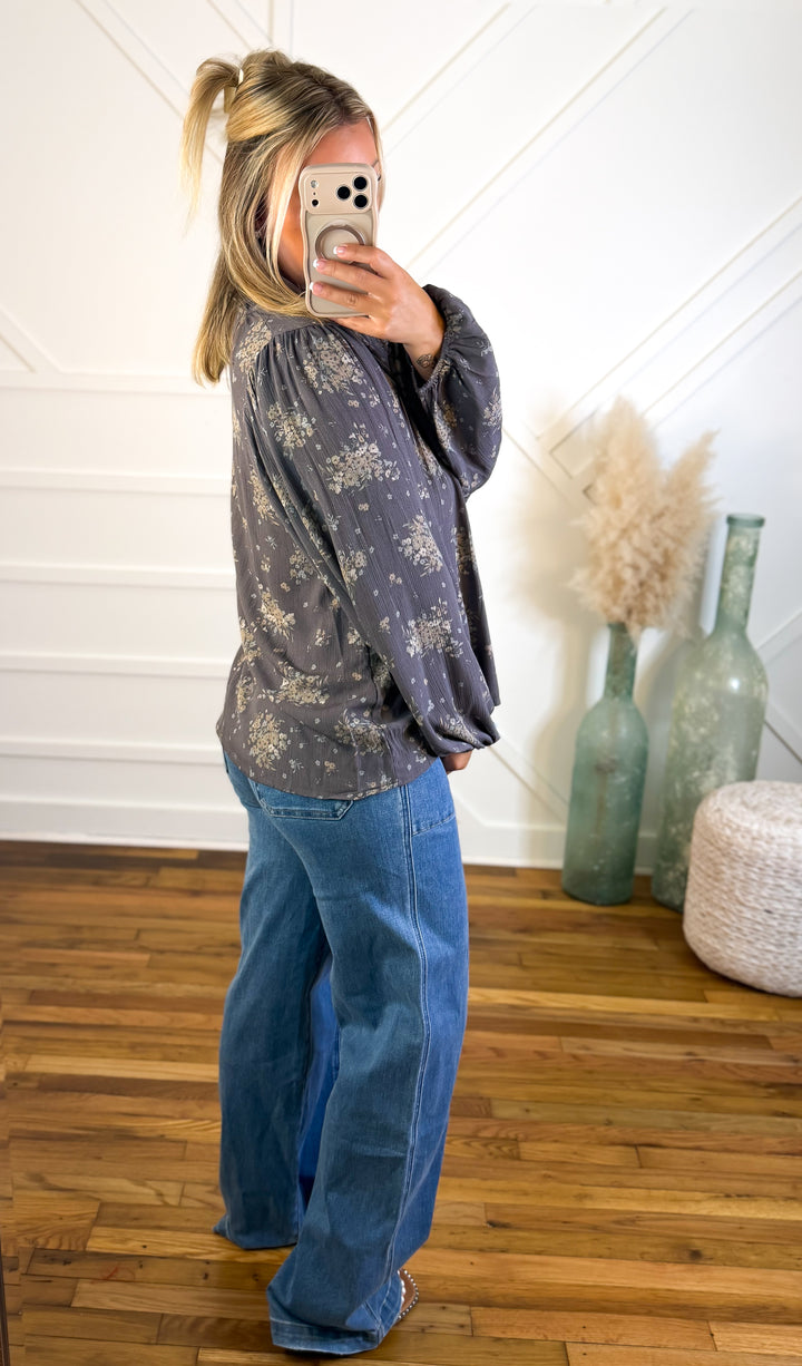 Faded Petals Floral Blouse