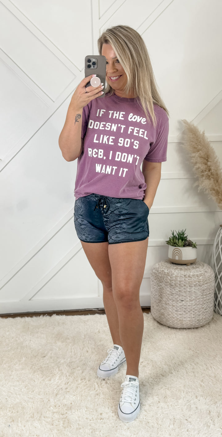 Charmer Black Snake Drawstring Shorts