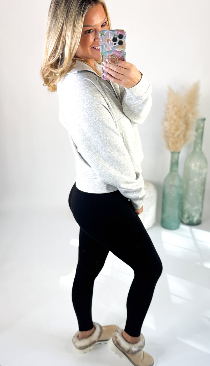 ⭐Door Buster⭐ Heather Frost Scuba Zip Pullover